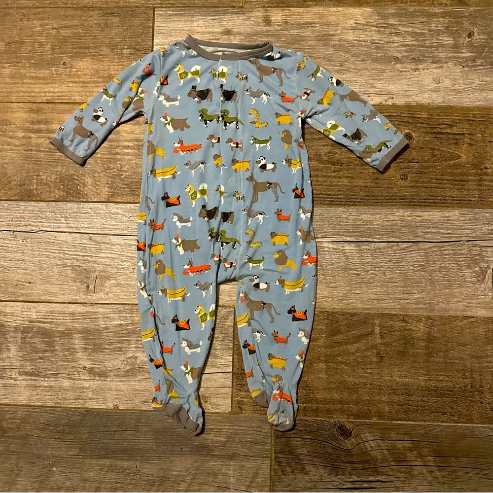 Magnetic Me Light Blue Dog Print Footie